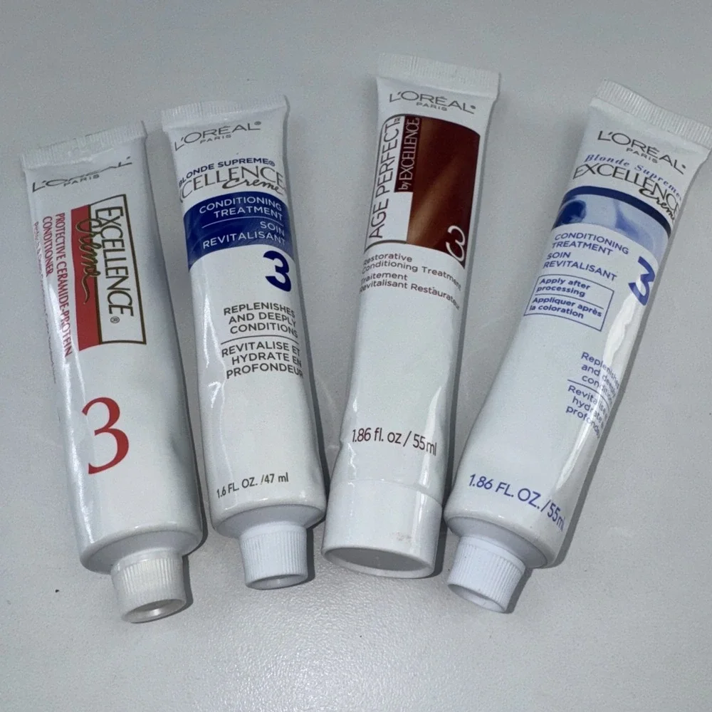 4 X Loreal Paris Excellence Creme Conditioning Hair Treatment #3 Tube Age Perfec